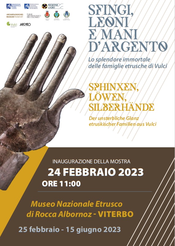 viterbo_rocca-albornoz_mostra-sfingi-leoni-mani-d-argento_locandina-inaugurazione