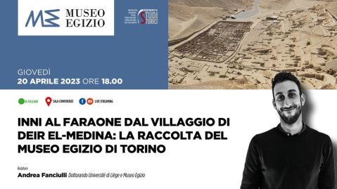 torino_egizio_conferenza-Inni al faraone dal villaggio di Deir el-Medina_la raccolta del Museo Egizio di Torino_andrea-fanciulli_locandina