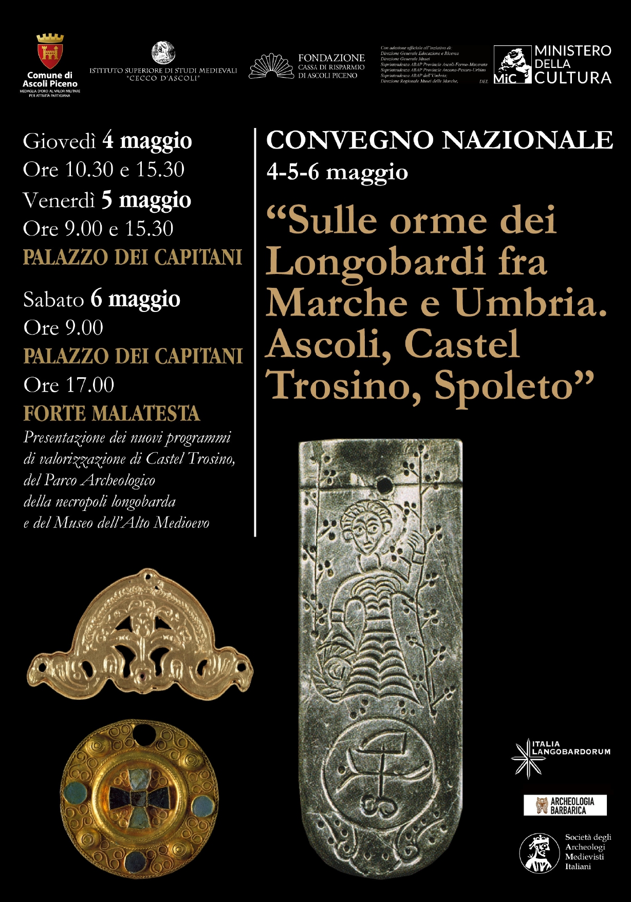 ascoli-piceno_convegno-nazionale_sulle-orme-dei-longobardi-fra-marche-e-umbria_ascoli-castel-trosino-spoleto_locandina