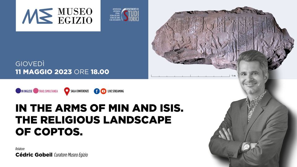 torino_egizio_conferenza-in-the-arms-of-min-and-isis_cedric-gobeil_locandina