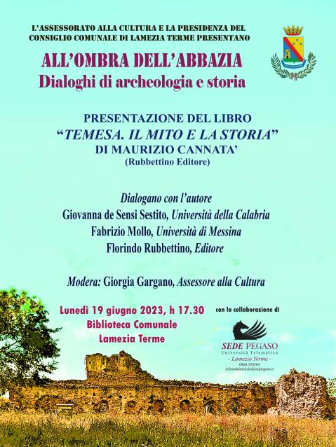 lamezia_biblioteca_all-ombra-dell-abbazia_libro-temesa-il-mito-e-la-storia_cannata_presentazione_locandina