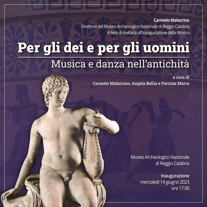 reggio-calabria_archeologico_mostra-per-gli-dei-e-per-gli-uomini_musica-e-danza-nell-antichità_locandina