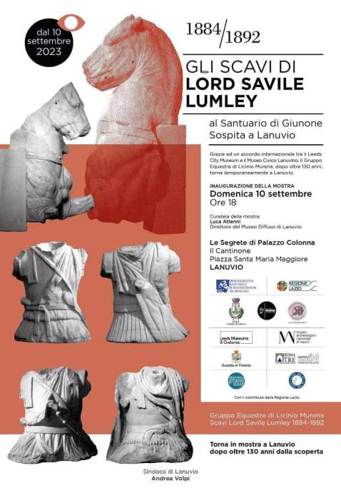 lanuvio_museo-civico_mostra-1884-1892_Gli-scavi-di-Lord-Savile-Lumley_locandina