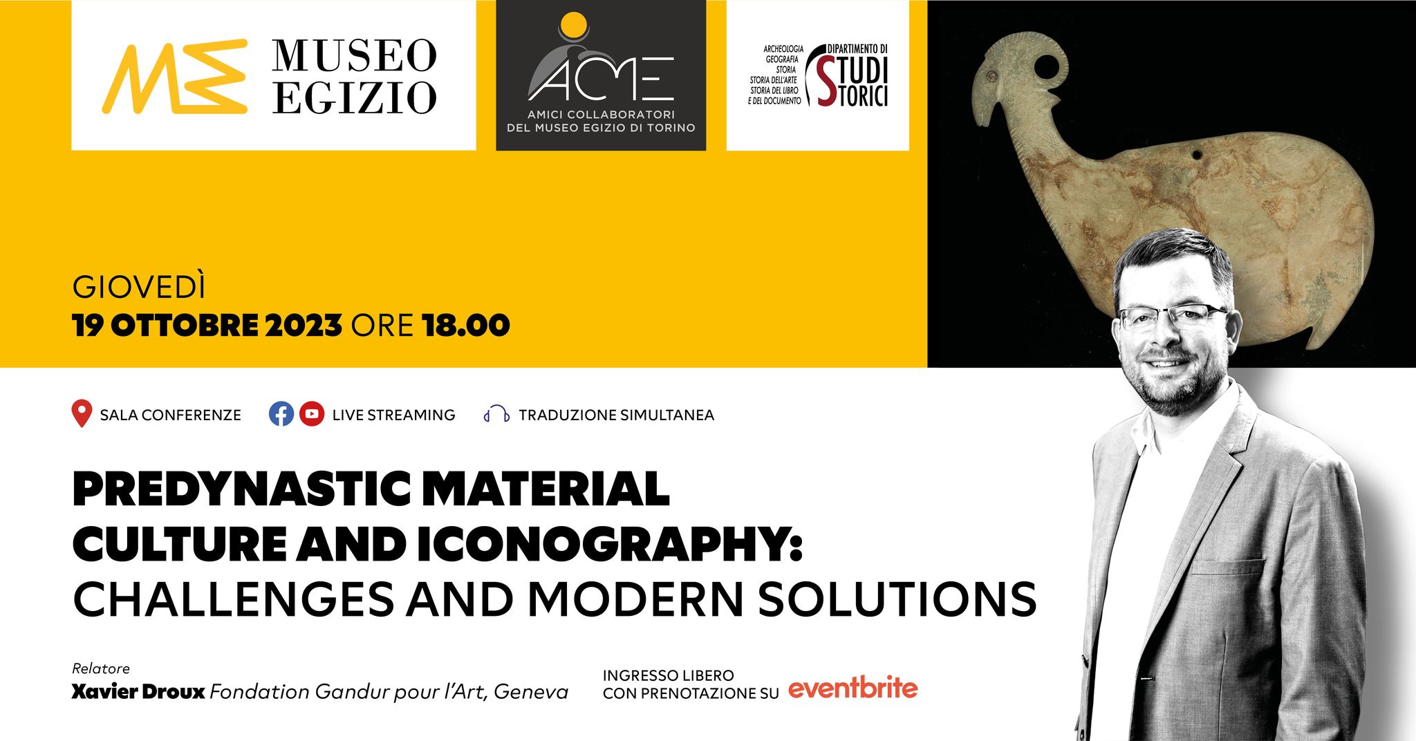 torino_egizio_conferenza-predynastic-material-culture-and-iconografy_xavier-droux_locandina