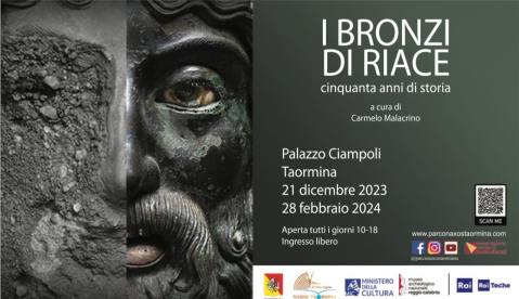 taormina_palazzo-ciampoli_mostra-i-bronzi-di-riace-cinquant-anni-di-storia_locandina
