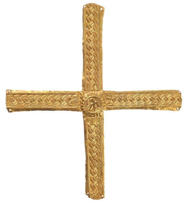 innsbruck_ferdinandeum_tomba-2-del-principe-di-civezzano_croce, lamina-d-oro_VII-sec-d-C_foto-Tiroler-Landesmuseum-Ferdinandeum