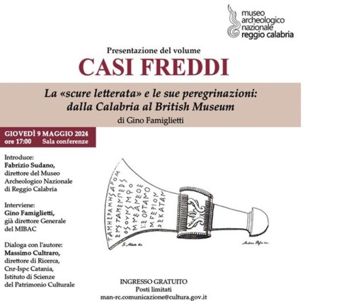 reggio-calabria_archeologico_libro-la-scure-letterata-e-le-sue-peregrinazioni-dalla-calabria-al-british-museum_presentazione_locandina