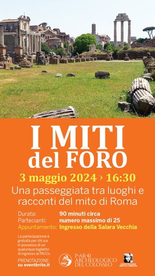 roma_PArCo_visite-guidate-speciali-maggio-2024_i-miti-del-foro_locandina