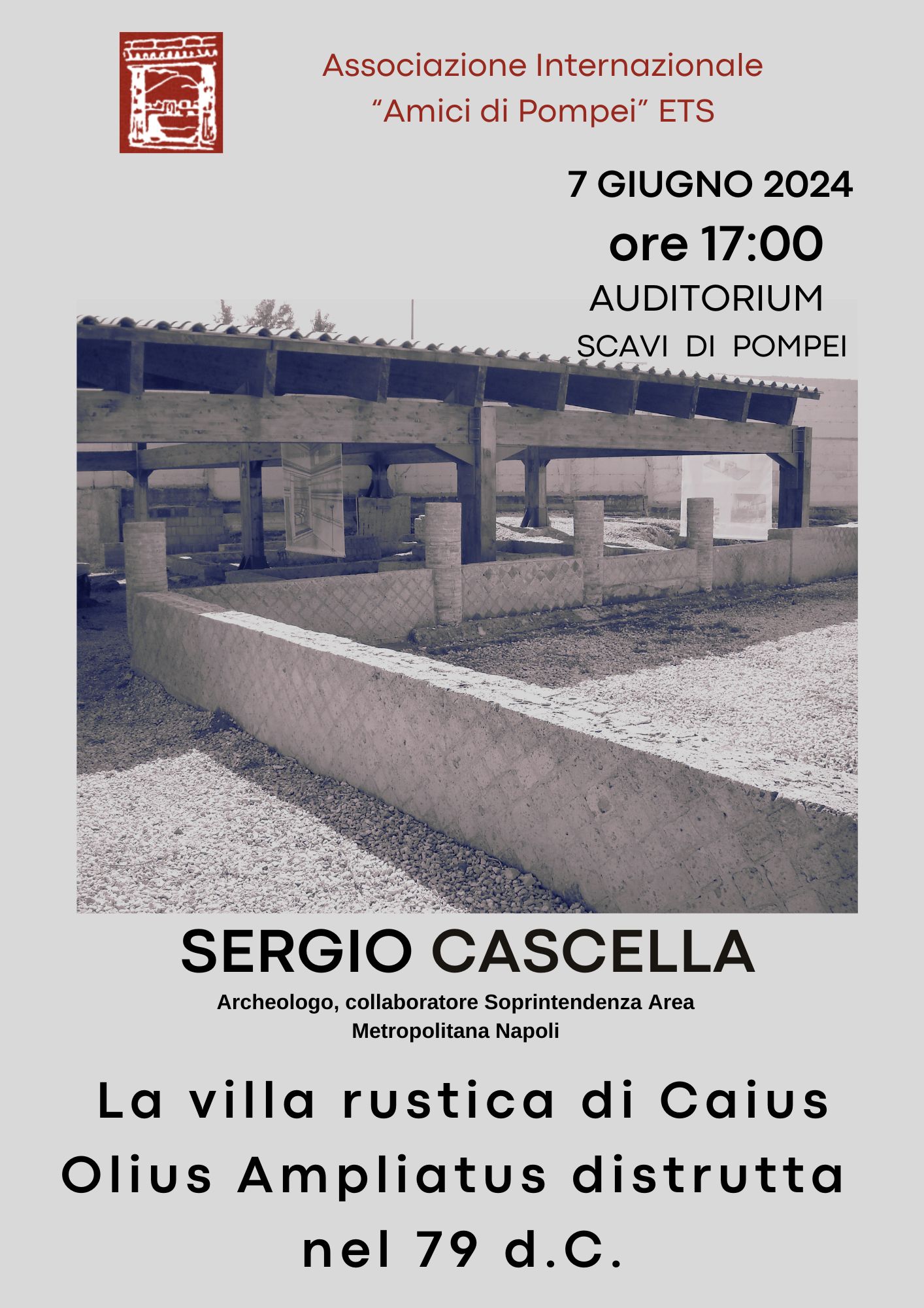 pompei_auditorium_amici-di-pompei_conferenza-la-villa-rustica-di-caius-olius-ampliatus_cascella_locandina