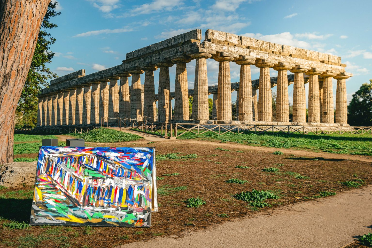 paestum_parco_mostra-segni-epocali-fernando-mangone-racconta-paestum_basilica_opera-di_fernando-mangone_foto-pa-paeve