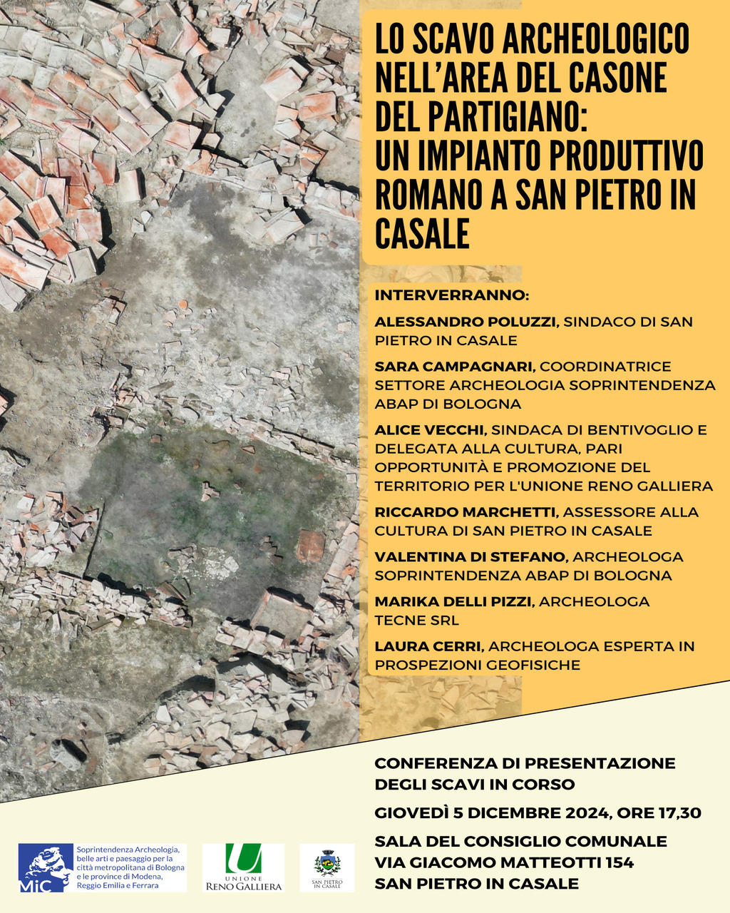 san-pietro-in-casale_municipio_conferenza-lo-scavo-archeologico-nell'area-del-casone-partigiano_locandina