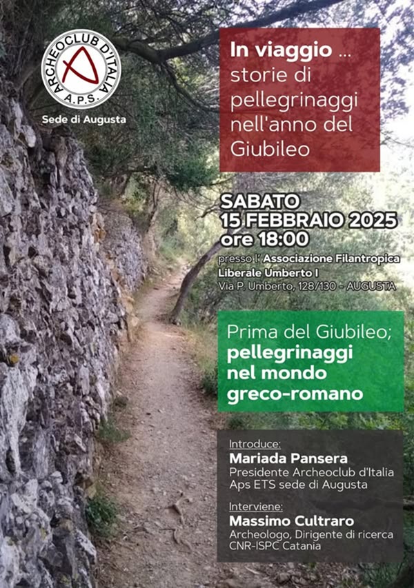 augusta_archeoclub_incontri_prima-del-giubileo_pellegrinaggi-nel-mondo-greco-romano_cultraro_locandina